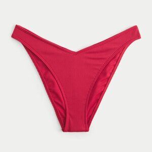 Hollister ribbed v-front high leg cheeky bikini bottom